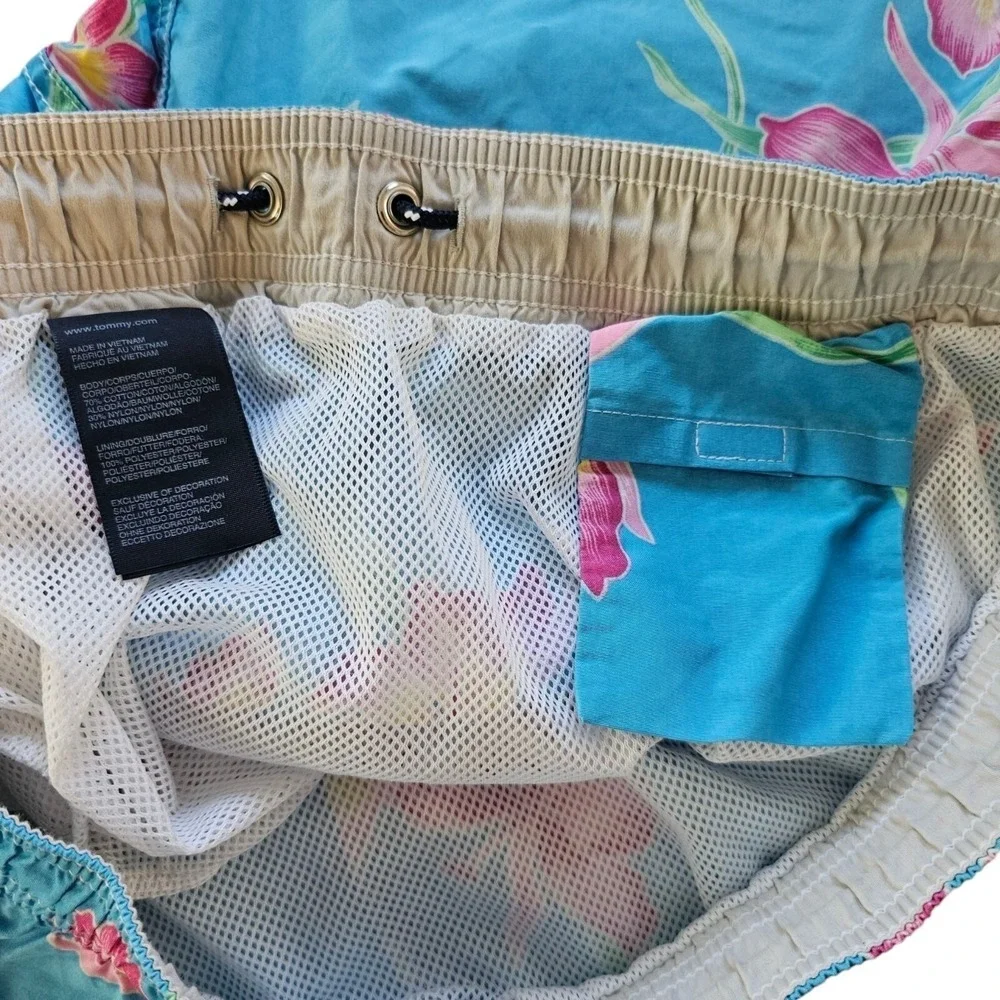 Tommy‎ Hilfiger Blue Pink Blue Floral Swim Shorts Trunks Large
